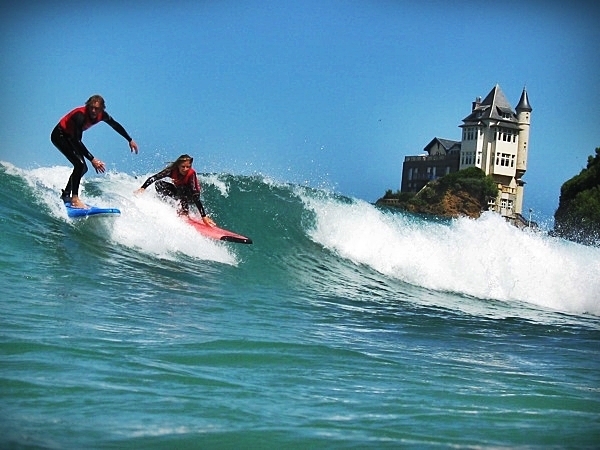 Surfing in Biarritz, France