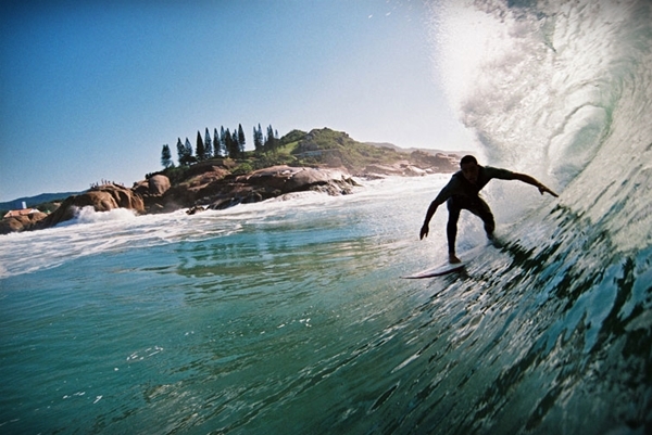 Surfing in Floreanopolis Brazil